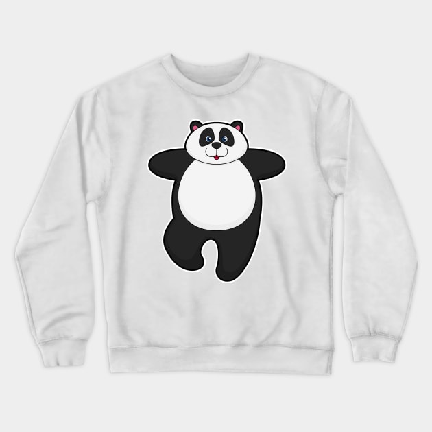 Panda at Yoga Stretching exercise Crewneck Sweatshirt by Markus Schnabel